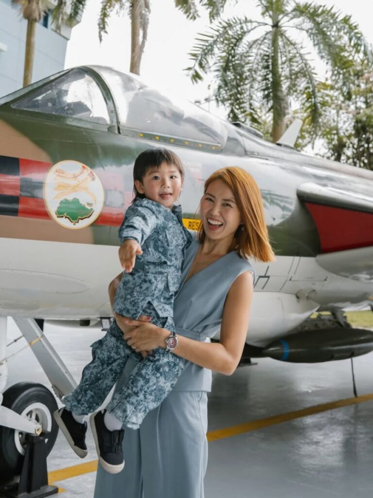 Image of mum and son at the Singapore Air Force Museum - kid-friendly museum singapore