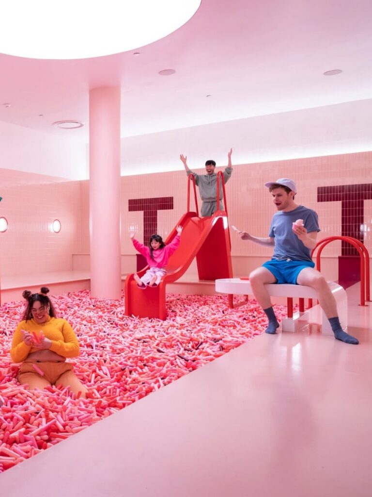 Image of pink sprinkle pool at Museum of Ice Cream - kid-friendly museum singapore