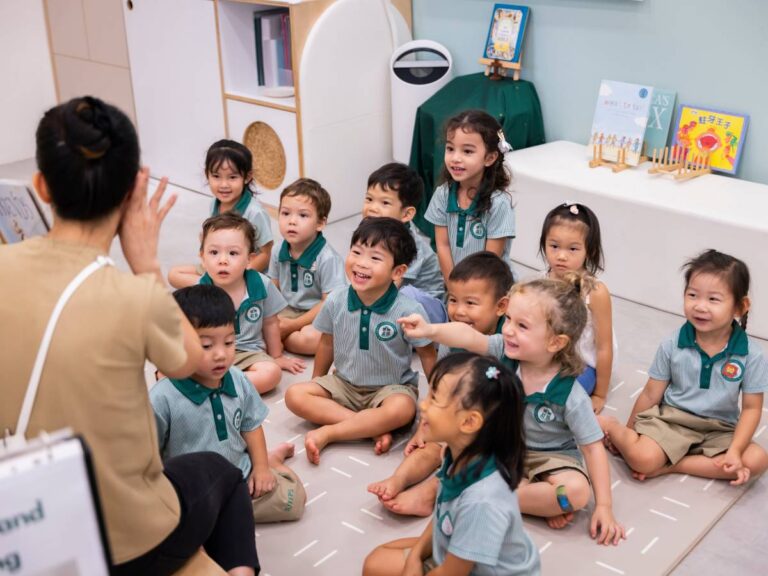 SJI International Preschool children learning English and Chinese through play and inquiry in Singapore