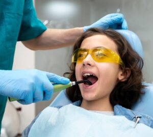 Image of kid at the dentist - kids dentist singapore