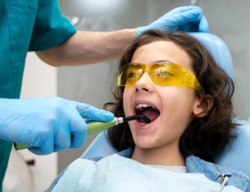 Image of kid at the dentist - kids dentist singapore