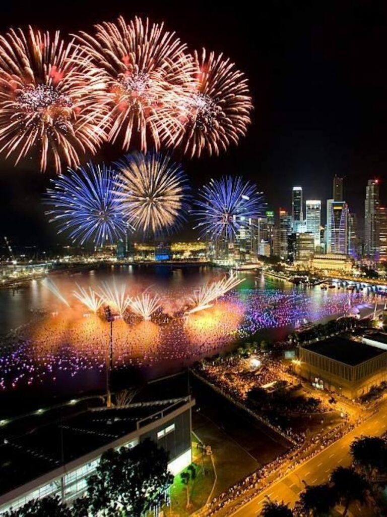 Image of fireworks from Conrad Hotel