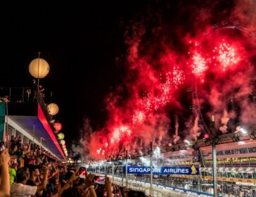 Image of Singapore F1 Grand Prix - fireworks racetrack