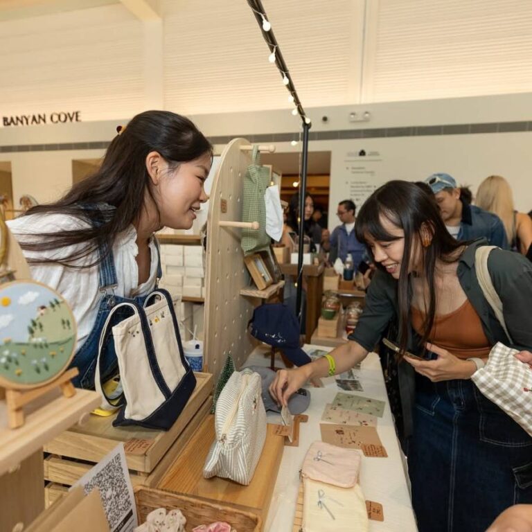 Visitors exploring sustainable brands and workshops at GREEN-HOUSE Festival 2026 at Temasek Shophouse Singapore