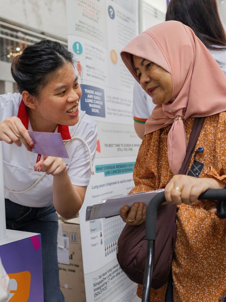 Image of two women at the Singapore Cancer Society event - breast cancer awareness event singapore