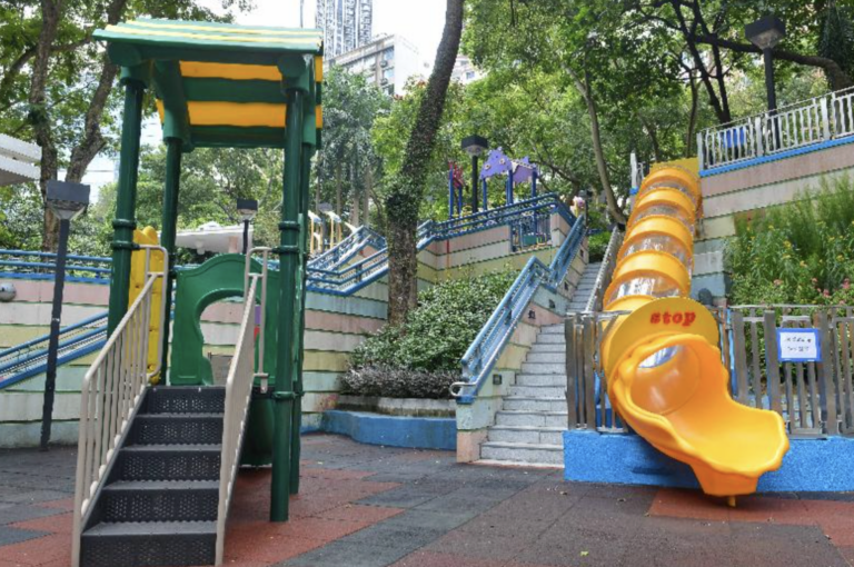 Image of slide at Hong kong Park