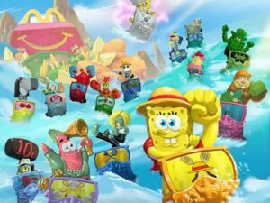 Image of One Piece x Spongebob Happy Meal toys from McDonald's Singapore