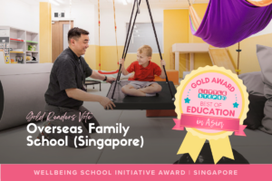 Image of child getting help at Overseas Family School in Singapore - Award winner