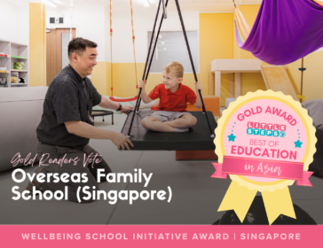 Image of child getting help at Overseas Family School in Singapore - Award winner
