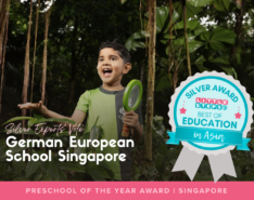 Image of GESS in Singapore winning award for top preschool silver