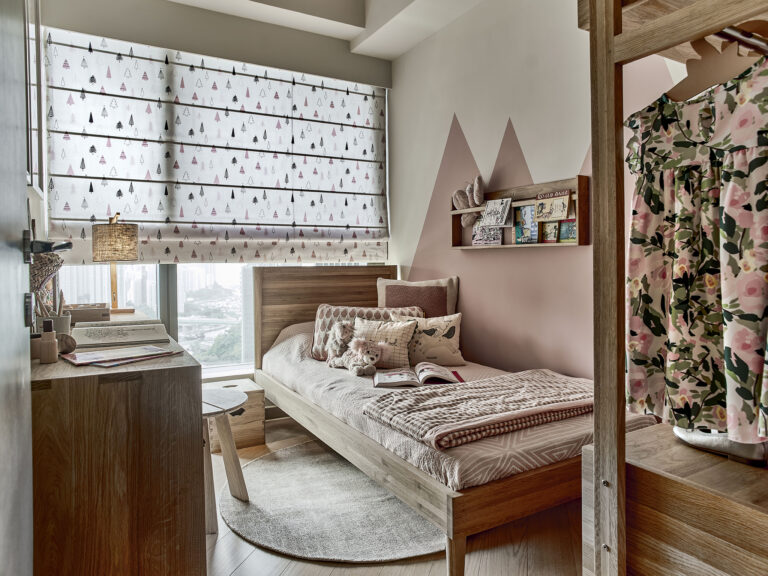Kids bedroom styled with TREE wooden furniture, available at HomeSquare Sha Tin