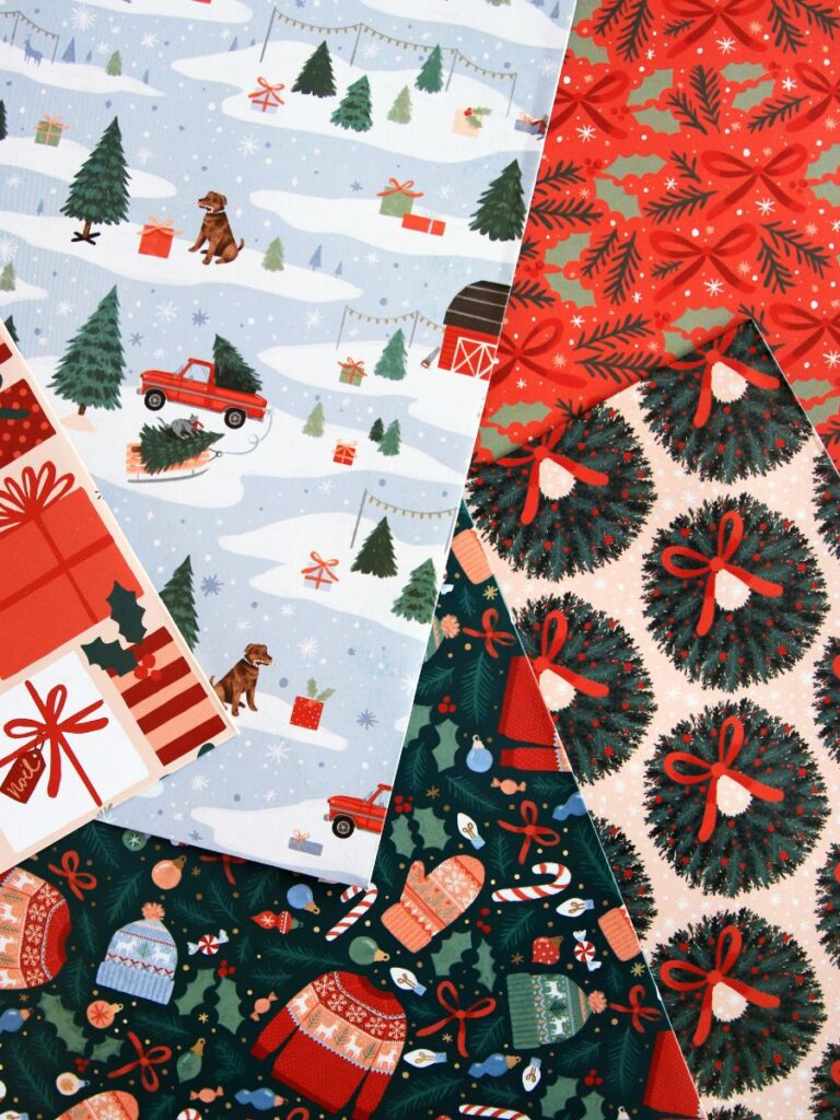 Image of Christmas wrapping paper singapore - minton ribbon