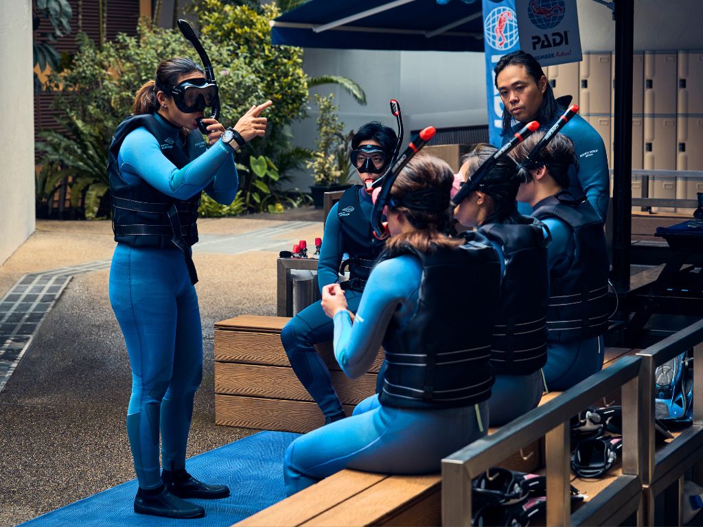 Image of equipment briefing - PADI Scuba Diving Programme at Singapore Oceanarium